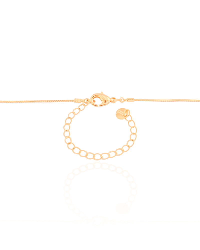 Gargantilha Veneziana Coração Flat Liso Banhado a Ouro 18K - 45 cm