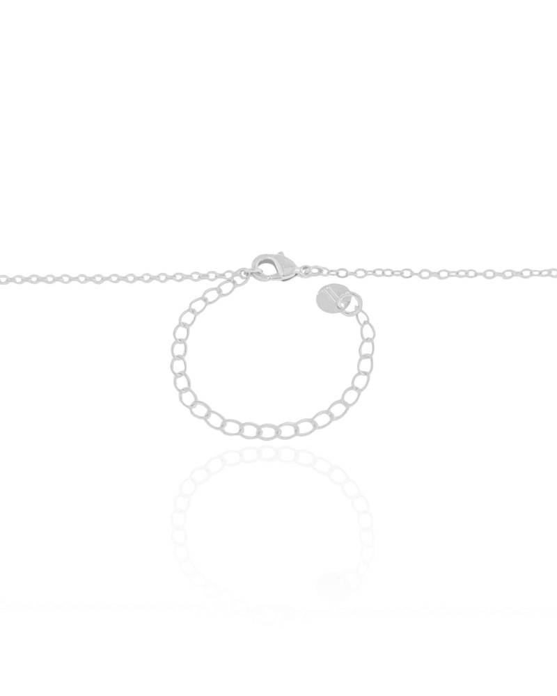 Gargantilha Elos Derretido Liso Ródio Branco - 45 cm