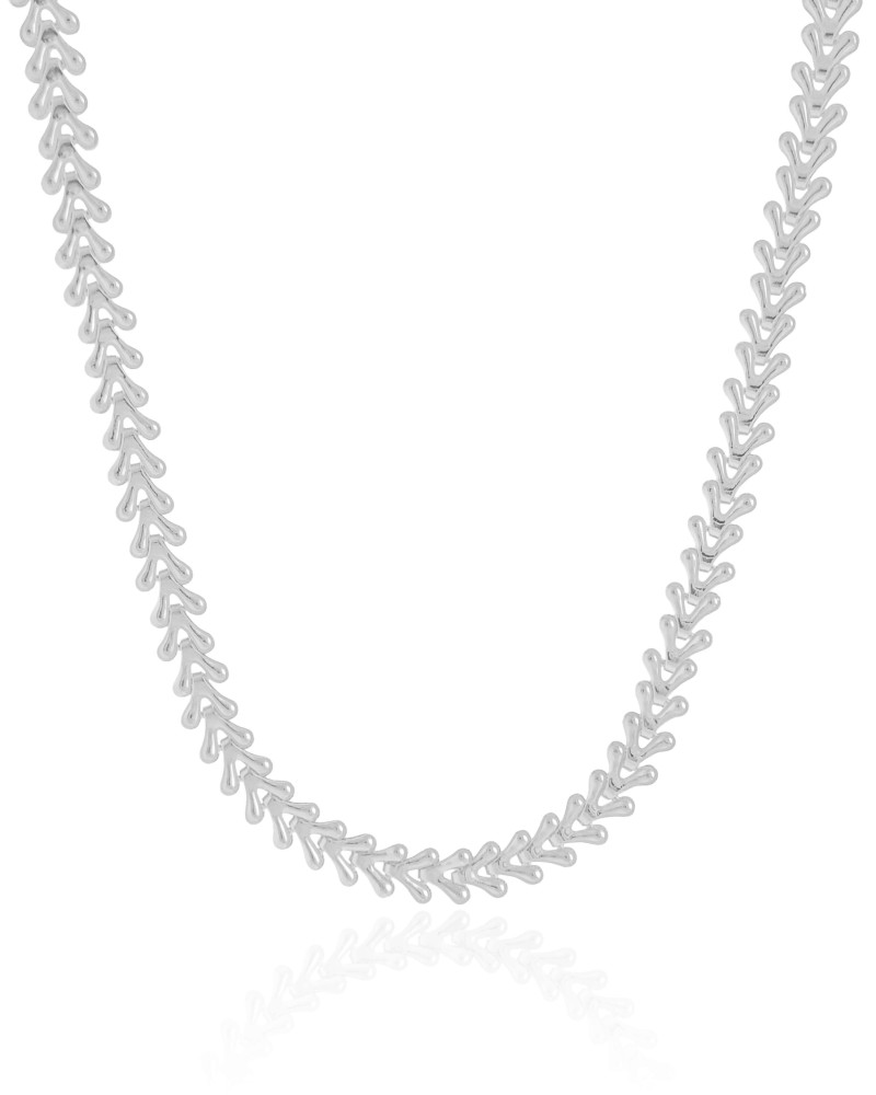 Choker Escamas 6 mm Ródio Branco