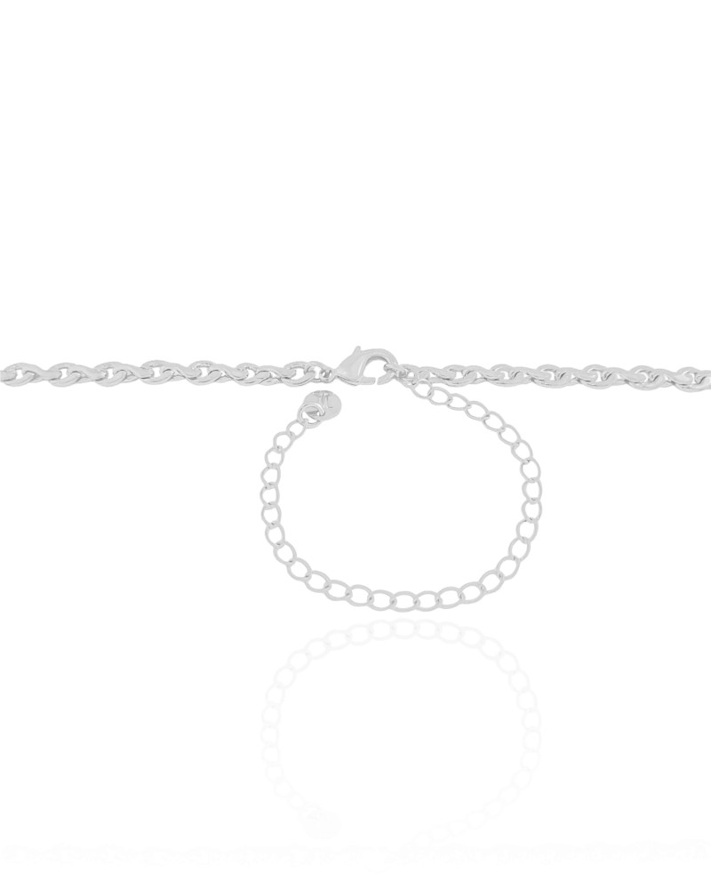 Choker Elos Torcidos 4 mm Ródio Branco