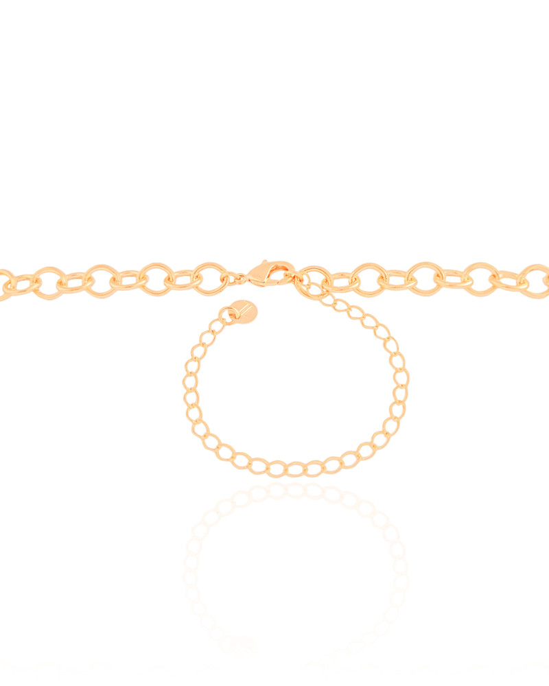 Choker Elos Ovais 6 mm Banhado a Ouro 18K