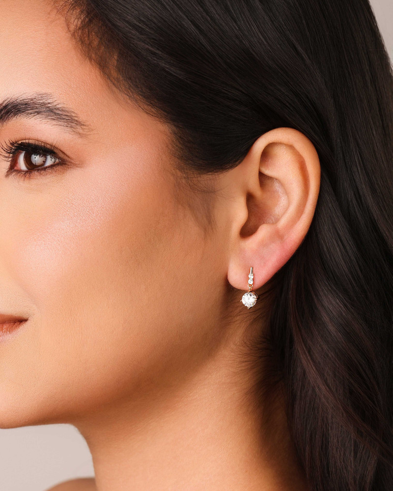 Brinco Palito Pontos de Luz Cristal 1.7 cm Banhado a Ouro 18K