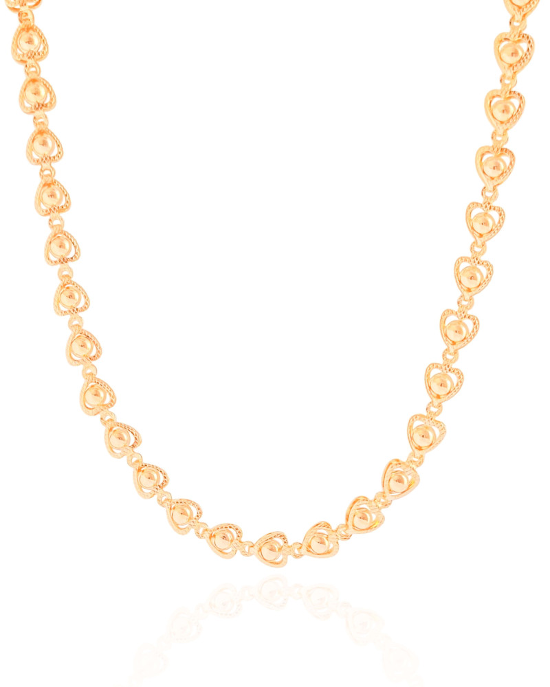 Choker Corações Bolinhas Banhado a Ouro 18K