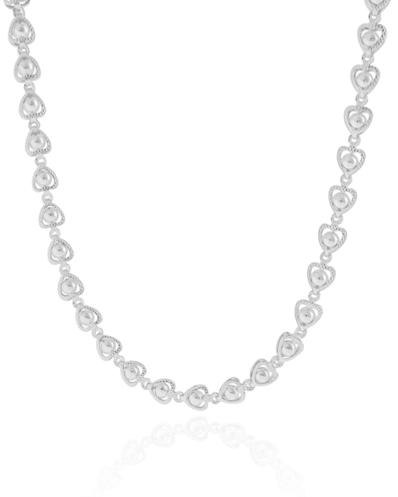 Choker Corações Bolinhas Ródio Branco