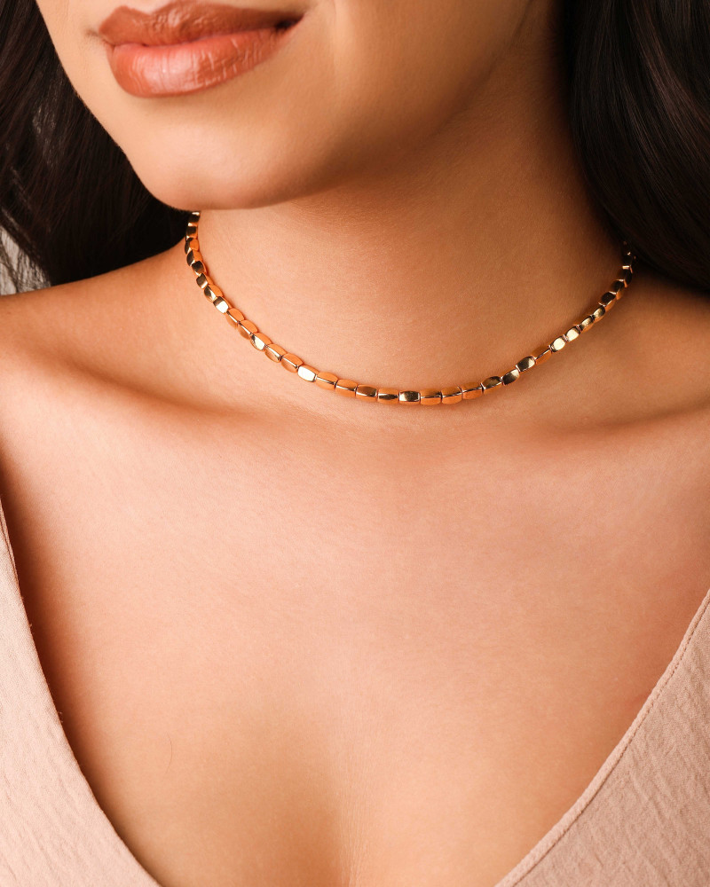 Choker Abaulada ABS Banhado a Ouro 18K