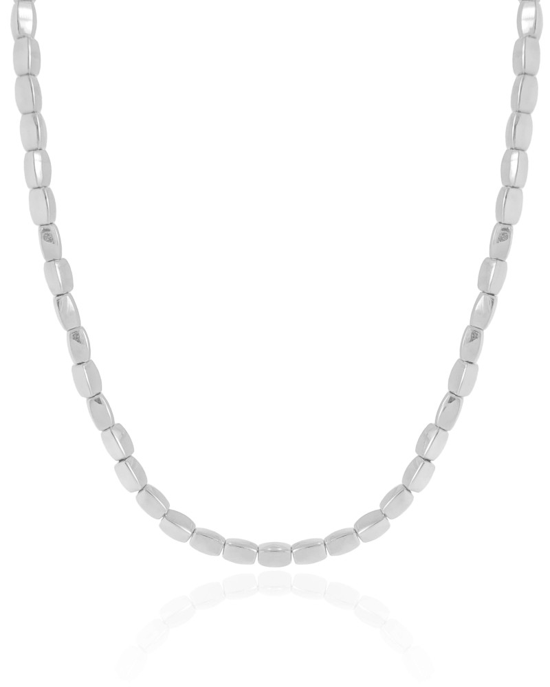 Choker Abaulada ABS Ródio Branco