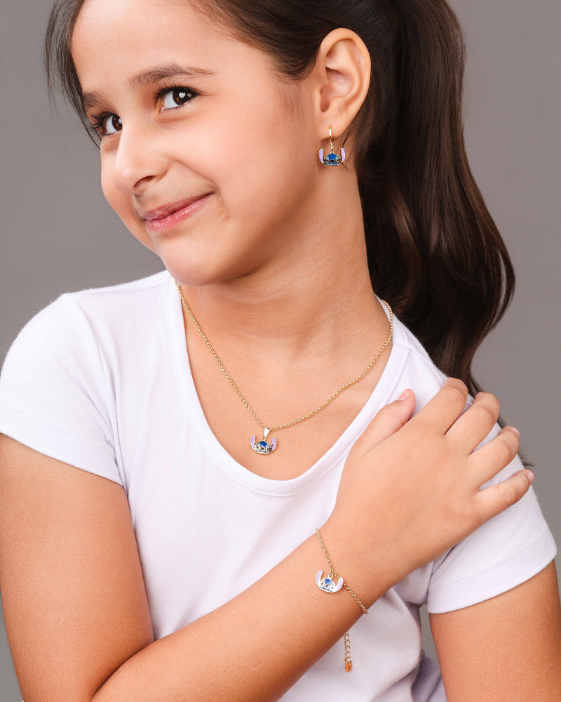 Gargantilha Infantil Elos Stitch 1.0 cm Banhado a Ouro 18K - 45 cm