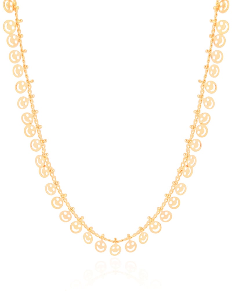 Gargantilha Infantil Smile 5 mm Banhado a Ouro 18K - 31 cm