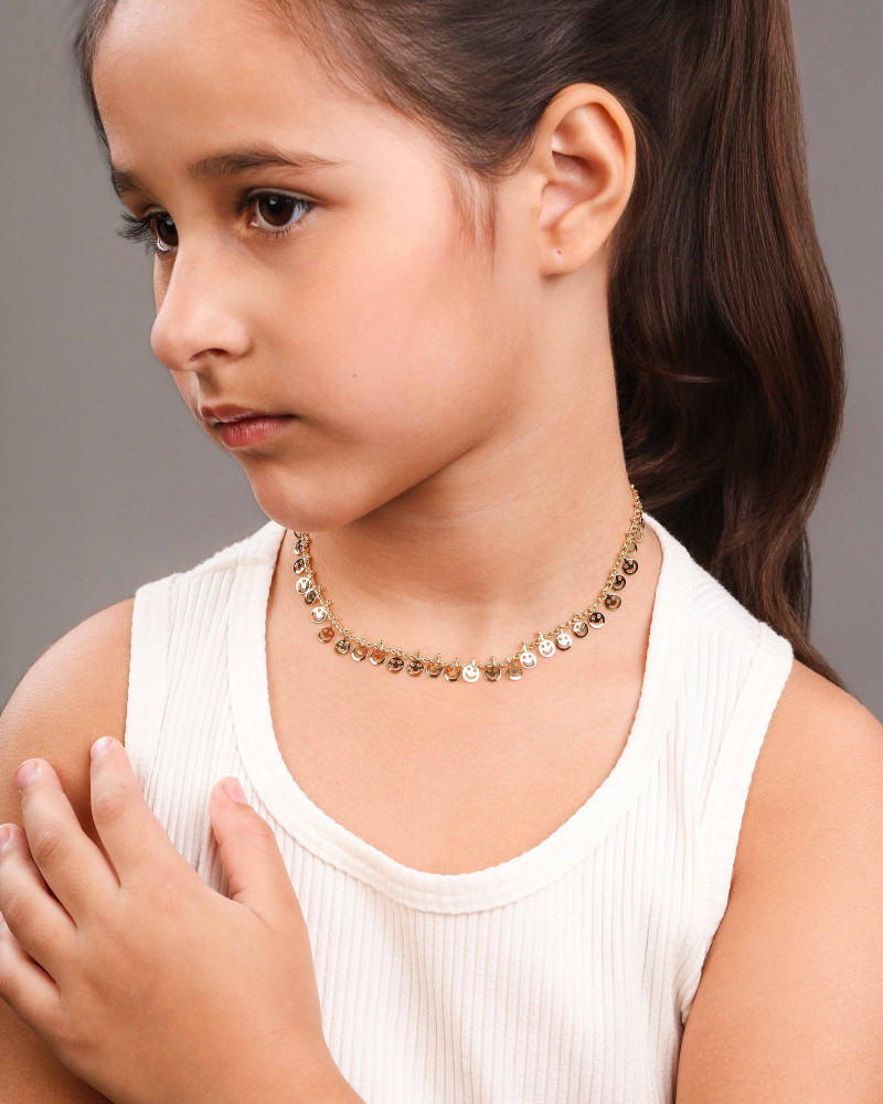 Gargantilha Infantil Smile 5 mm Banhado a Ouro 18K - 31 cm