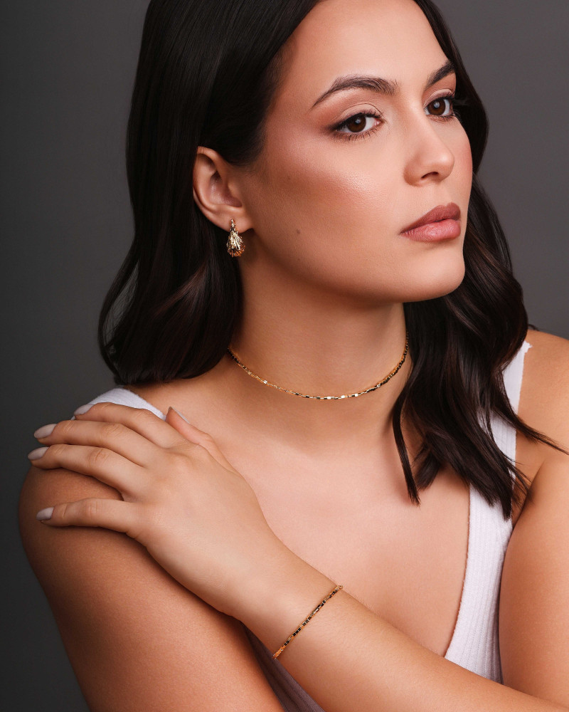 Brinco Gota Orgânica 2.4 cm Banhado a Ouro 18K