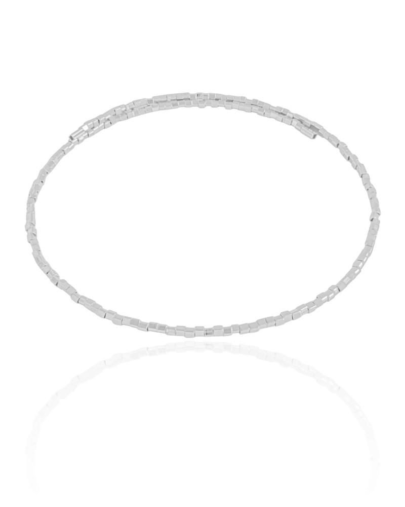 Aro Mola Quadrados 2 mm Ródio Branco - 30 cm