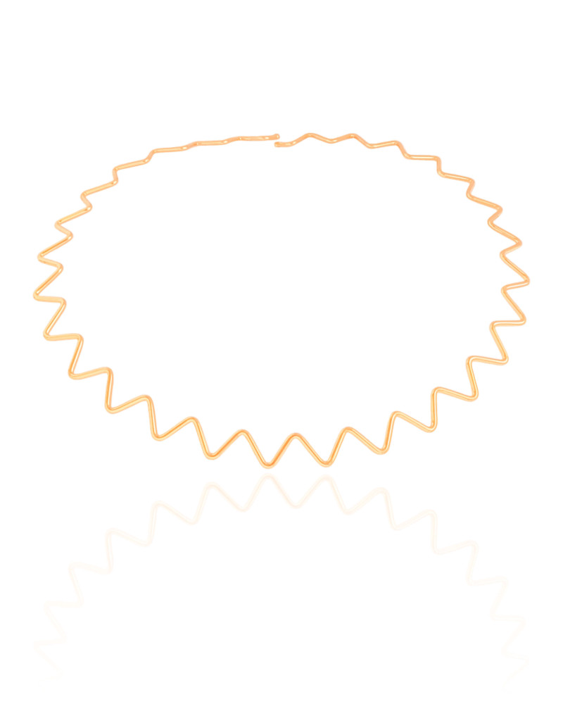 Aro Fio Zig Zag 2 mm Banhado a Ouro 18K - 35 cm