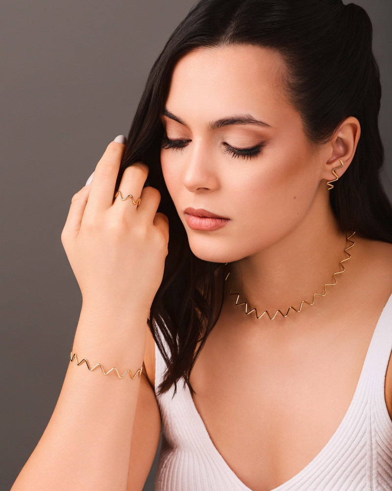 Aro Fio Zig Zag 2 mm Banhado a Ouro 18K - 35 cm