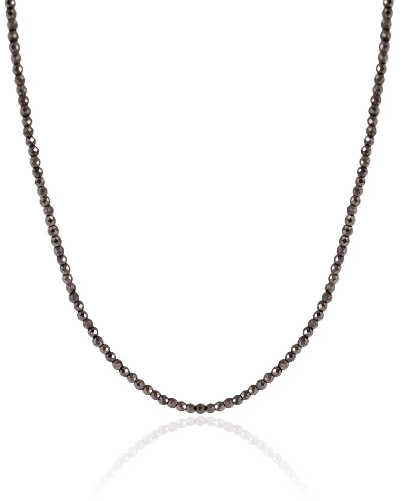 Choker Hematita Grafite 2 mm Ródio Negro