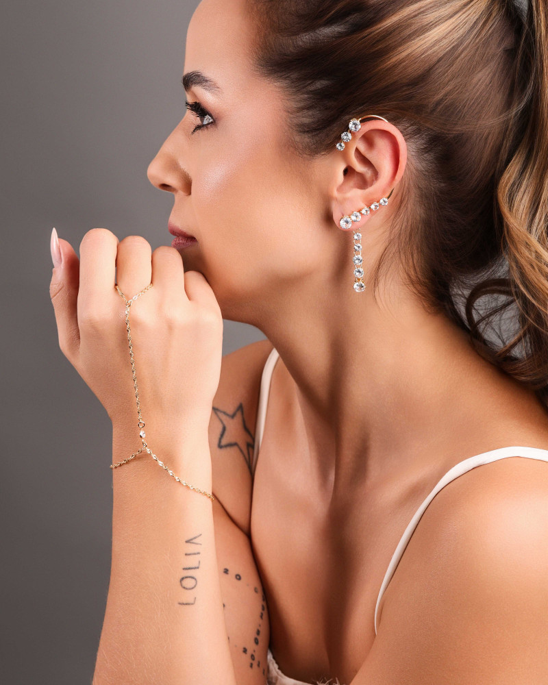 Pulseira Hand Chain Singapura 2 mm Banhado a Ouro 18K