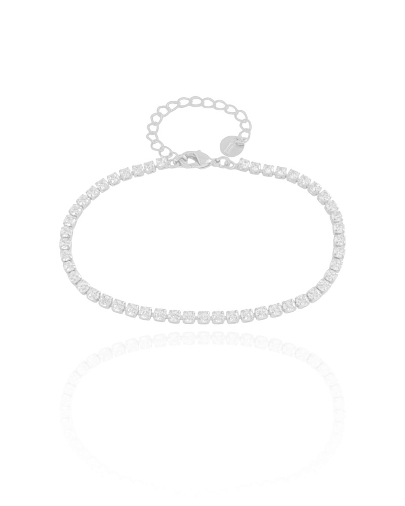 Pulseira Riviera Cristal 2.5 mm Ródio Branco