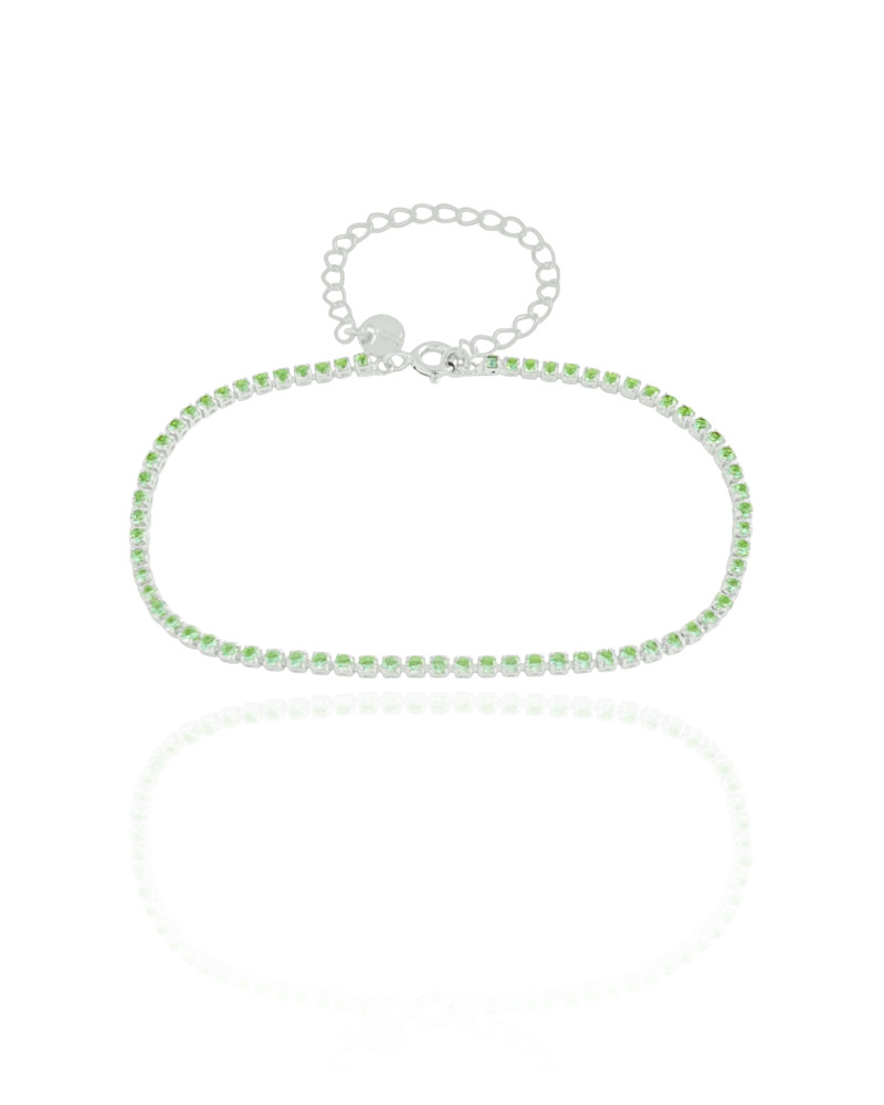 Pulseira Riviera Turmalina 2 mm Ródio Branco