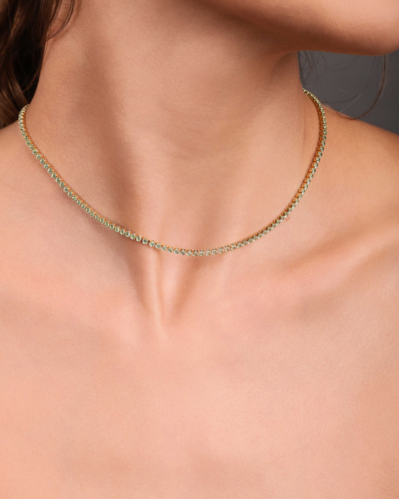 Choker Riviera Turmalina 2 mm Banhado a Ouro 18K
