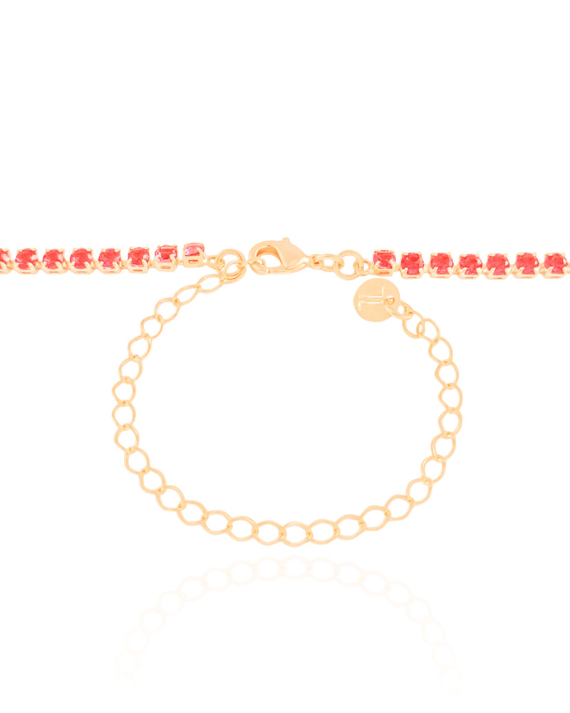 Choker Riviera Fuchsia 3 mm Banhado a Ouro 18K