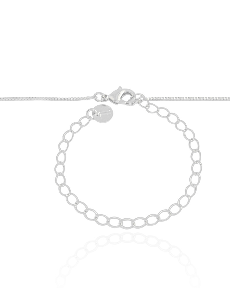 Gargantilha Longa Gota Cristal 2.6 cm Ródio Branco - 60 cm