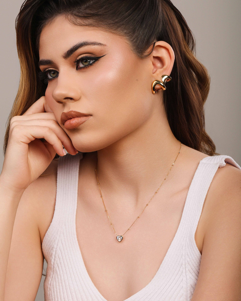 Brinco Argola Orgânica Lisa 1.6 cm Banhado a Ouro 18k