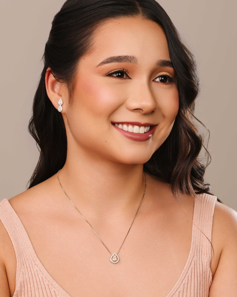 Brinco Gota Dupla Cravejada Cristal Ródio Branco