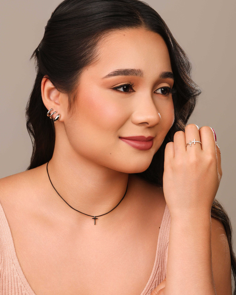 Ear Cuff Três Filetes Lisos 1.7 cm Ródio Branco