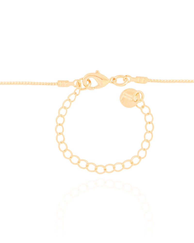 Gargantilha Gravata Bolinhas Lisas Banhado a Ouro 18K - 50 cm