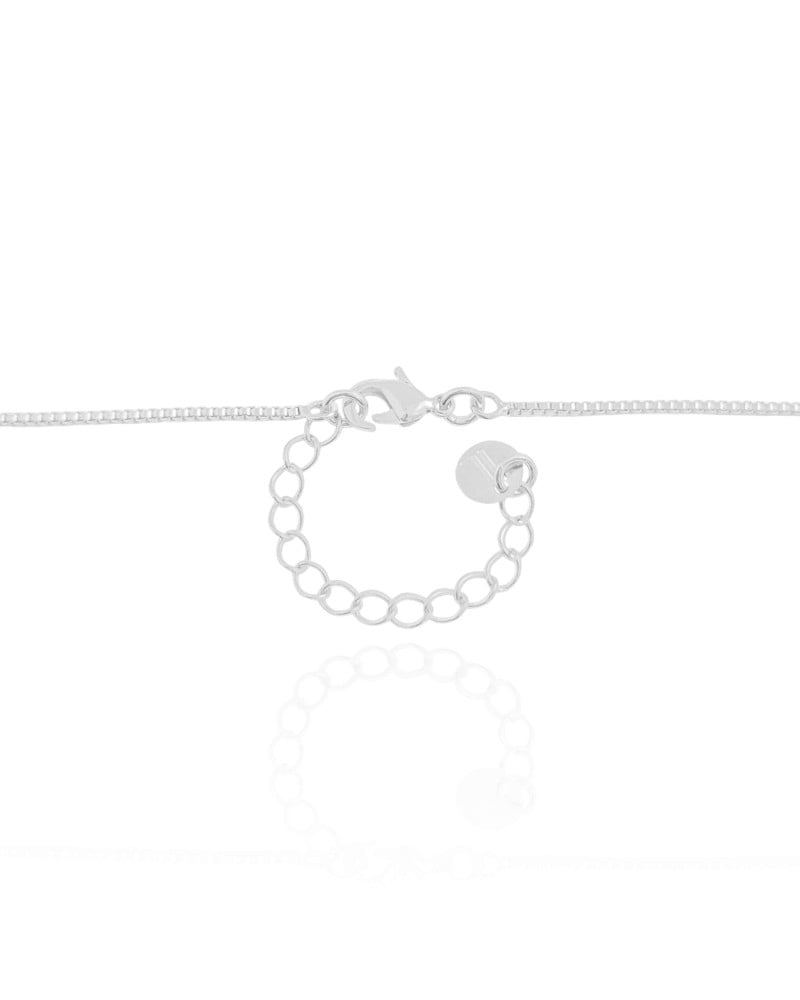 Gargantilha Veneziana Canutilhos Ponto de Luz Cristal Ródio Branco - 40 cm