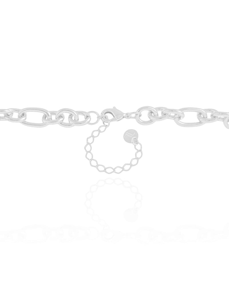 Choker Elos Ovais 8 mm Ródio Branco