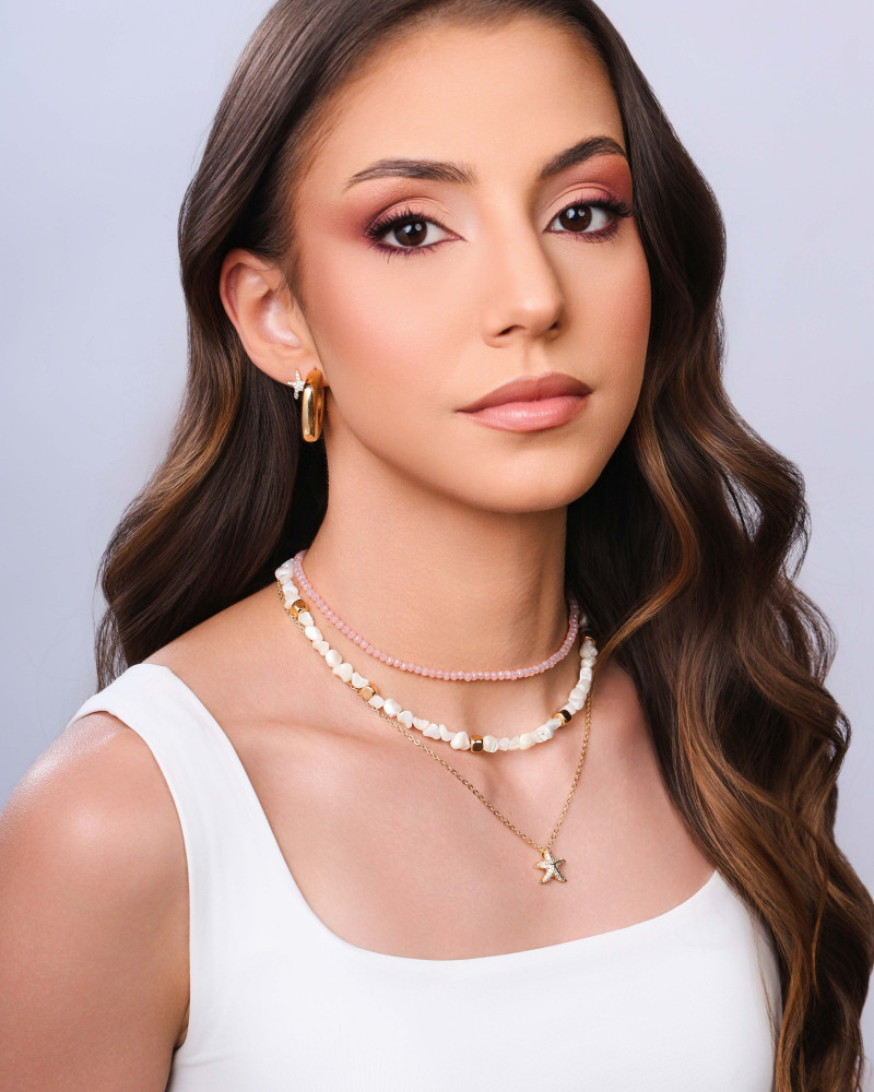 Choker Madrepérolas Quadrados Lisos Banhado a Ouro 18K