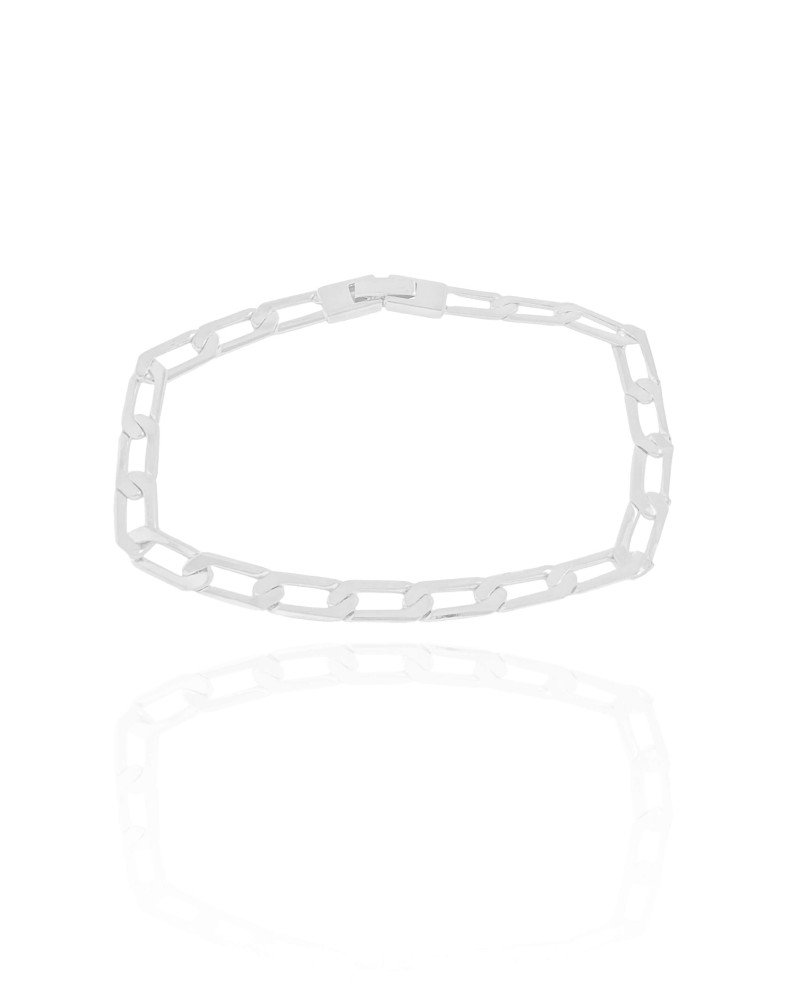Pulseira Masculina Grumet 6 mm Ródio Branco