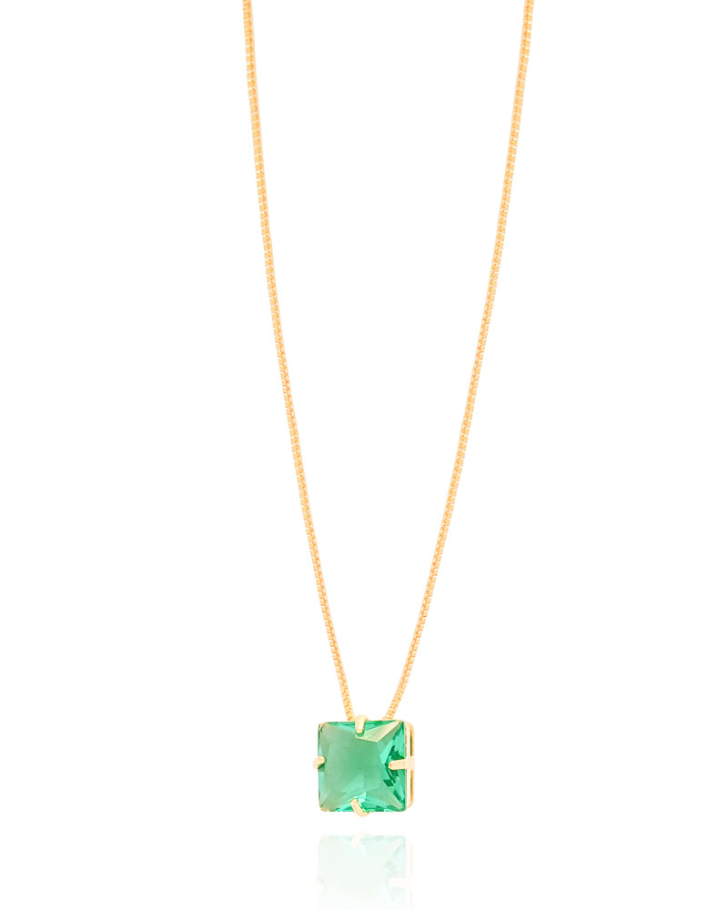 Gargantilha Masculina Carré Turmalina Banhado a Ouro 18K - 70 cm