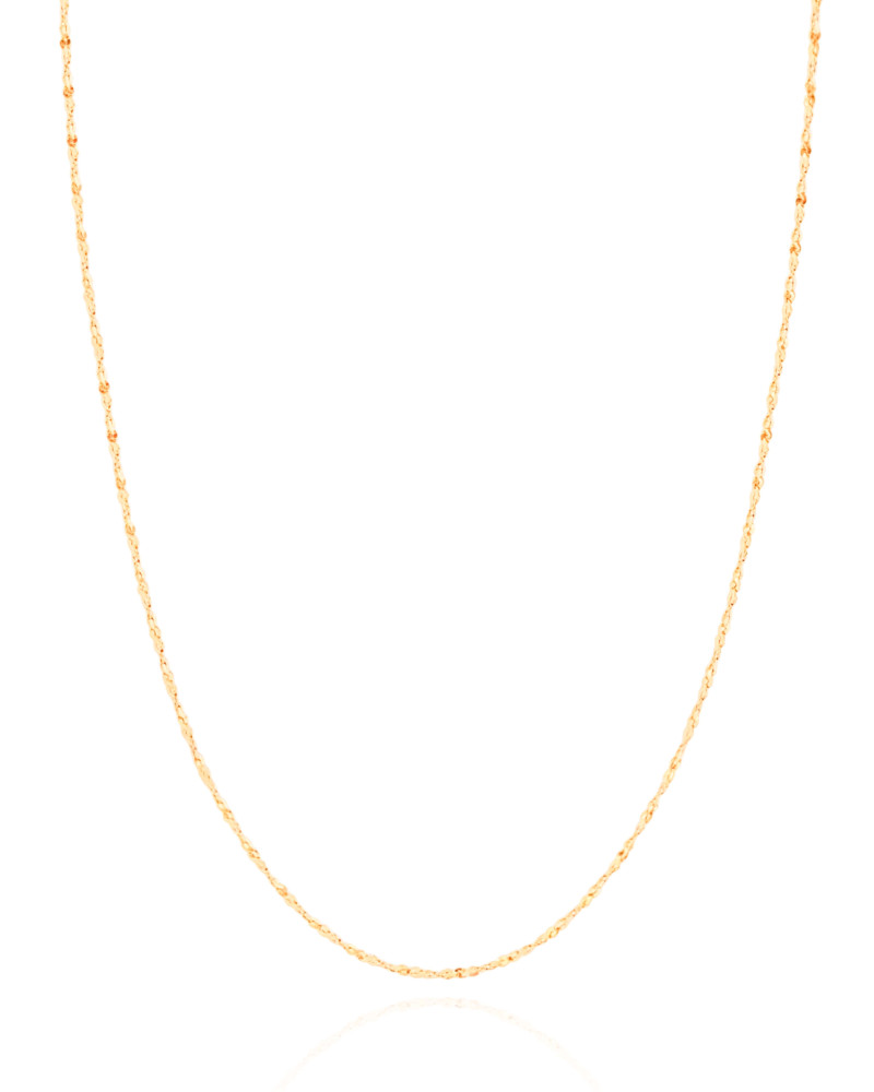 Gargantilha Masculina Torcida 1 mm Banhado a Ouro 18K - 60 cm