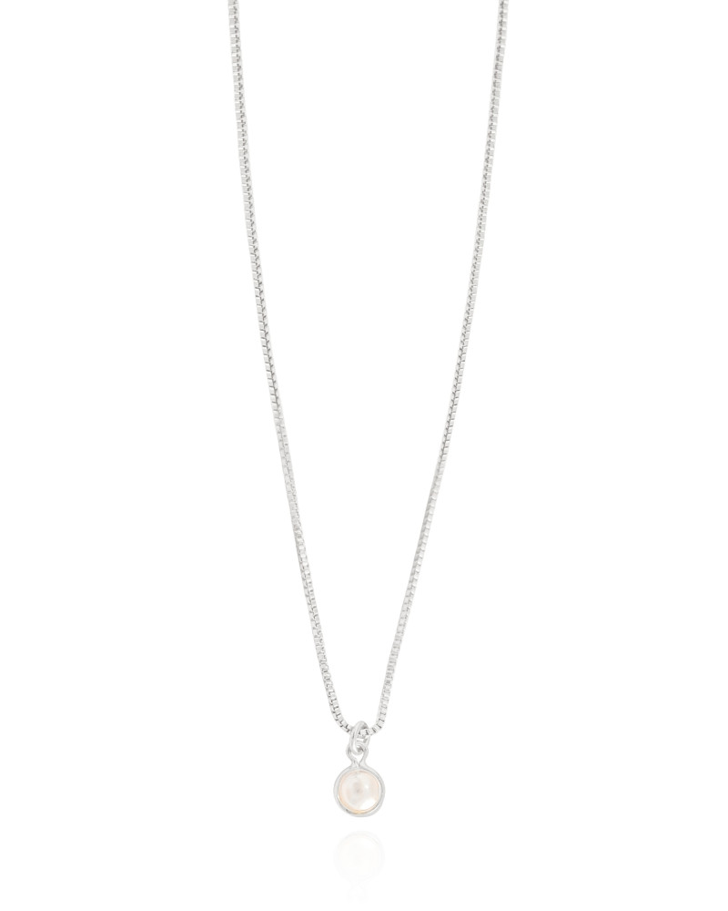 Gargantilha Veneziana Pérola 5 mm Ródio Branco - 40 cm