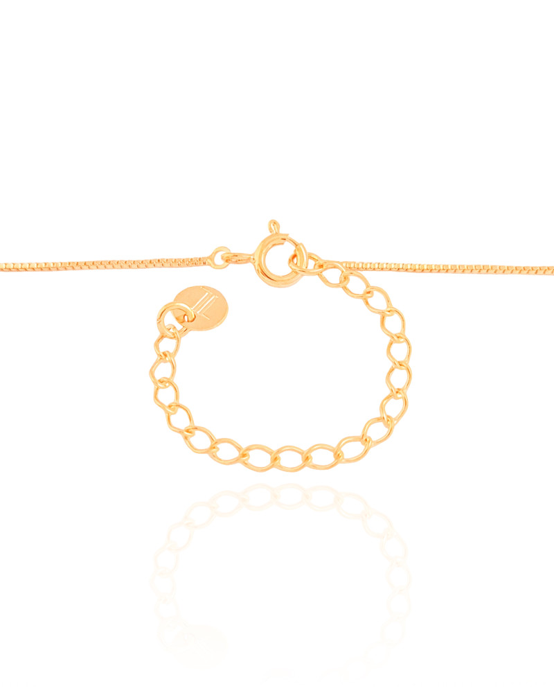 Gargantilha Veneziana Ponto de Luz Navetes Cristal Banhado a Ouro 18K - 40 cm