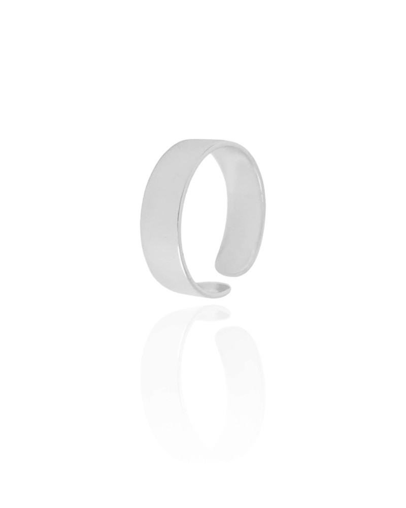 Anel Liso 5 mm Tamanho 16 Ródio Branco
