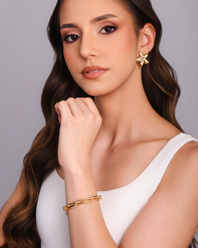 Pulseira Elos Ovais 8 mm Banhado a Ouro 18K