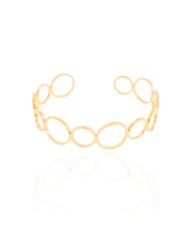 Bracelete Círculos 14 mm Banhado a Ouro 18K