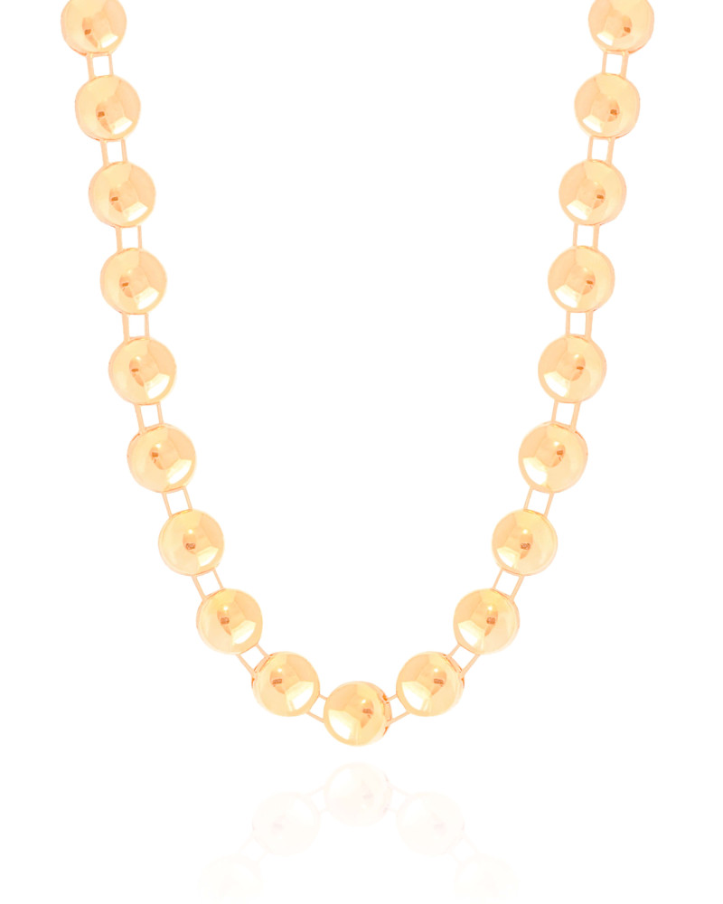 Choker Bolas Achatadas Lisas Banhado a Ouro 18K