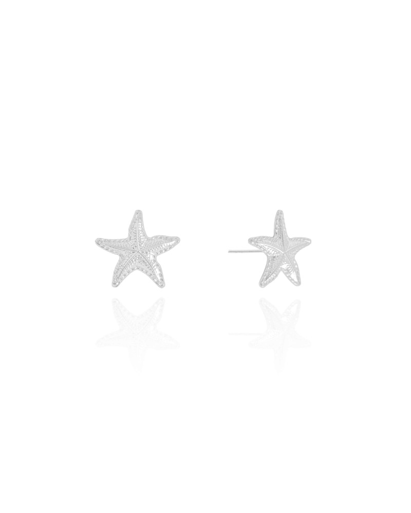 Brinco Estrela do Mar 1.5 cm Ródio Branco