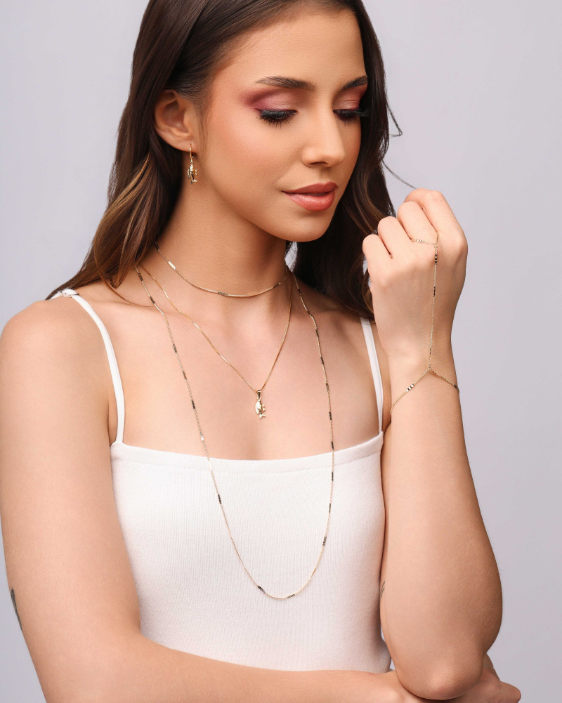 Brinco Argola Click Peixe 3.0 cm Banhado a Ouro 18K