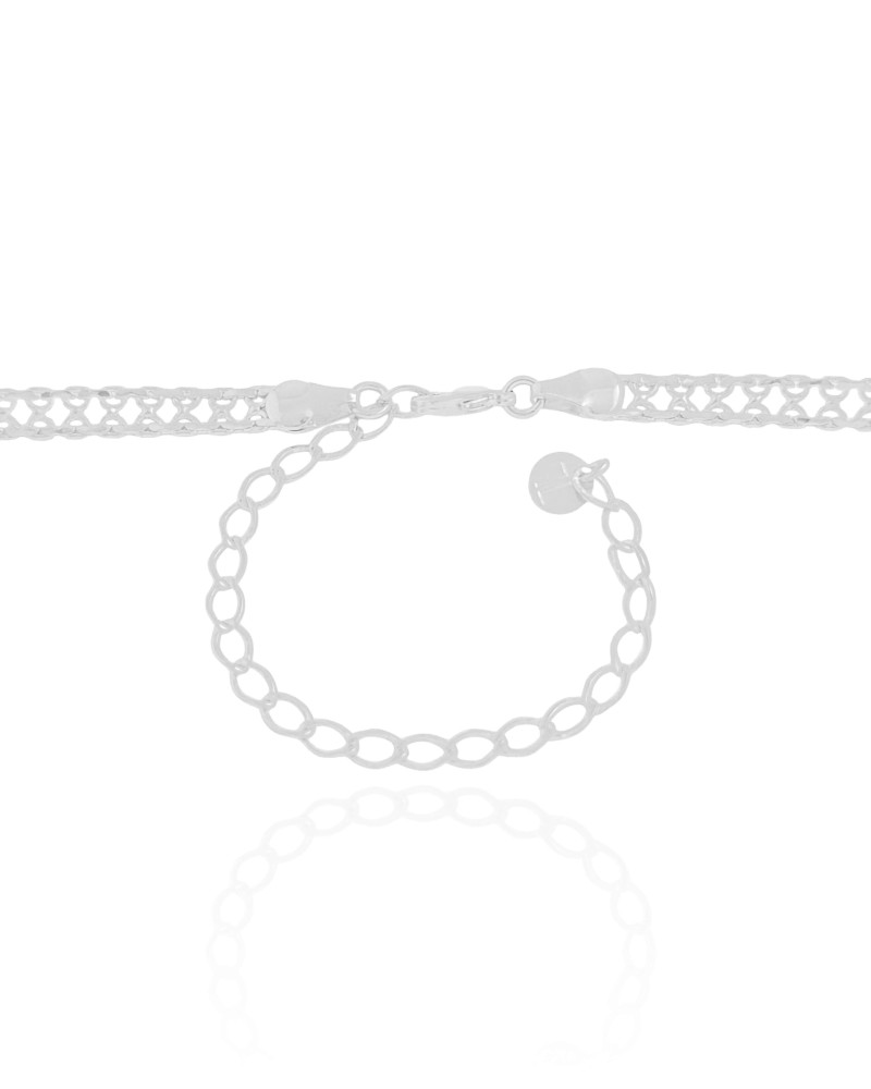 Choker Chinesca 5 mm Ródio Branco