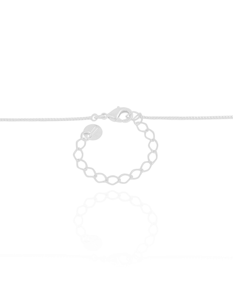 Gargantilha Veneziana Pingentes Geométricos Coloridos Ródio Branco - 45 cm