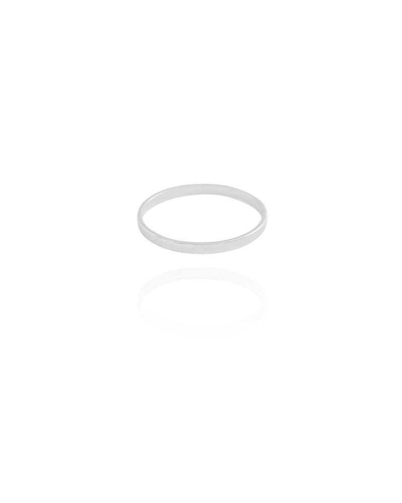 Anel Flat Liso Dedinho Tamanho 10 Ródio Branco