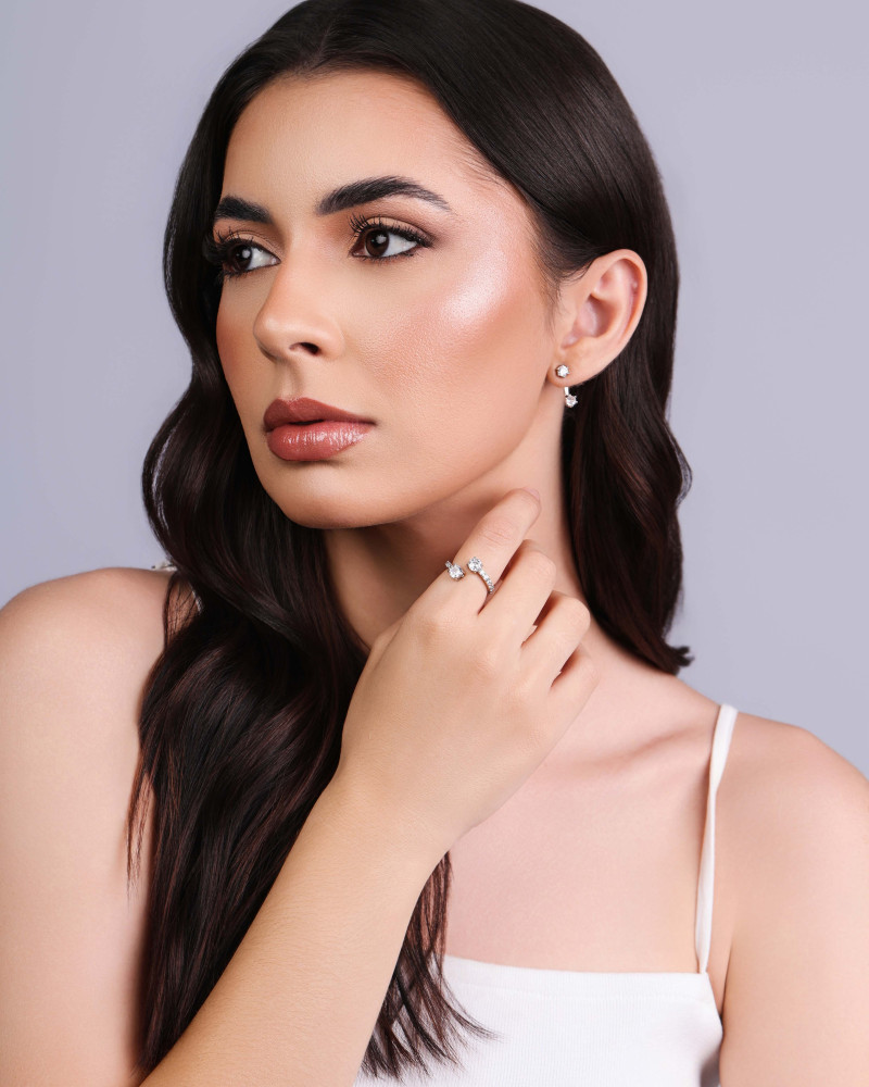 Ear Jacket Pontos de Luz Cristal Ródio Branco