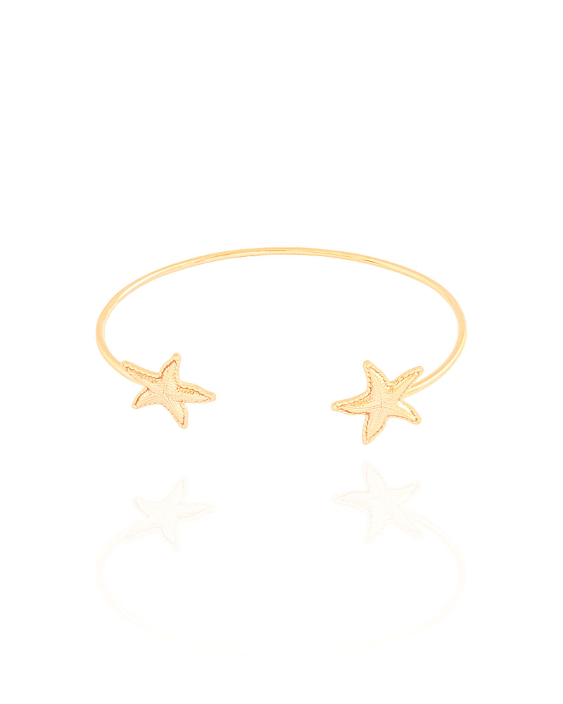 Bracelete Estrelas Texturizadas Banhado a Ouro 18K