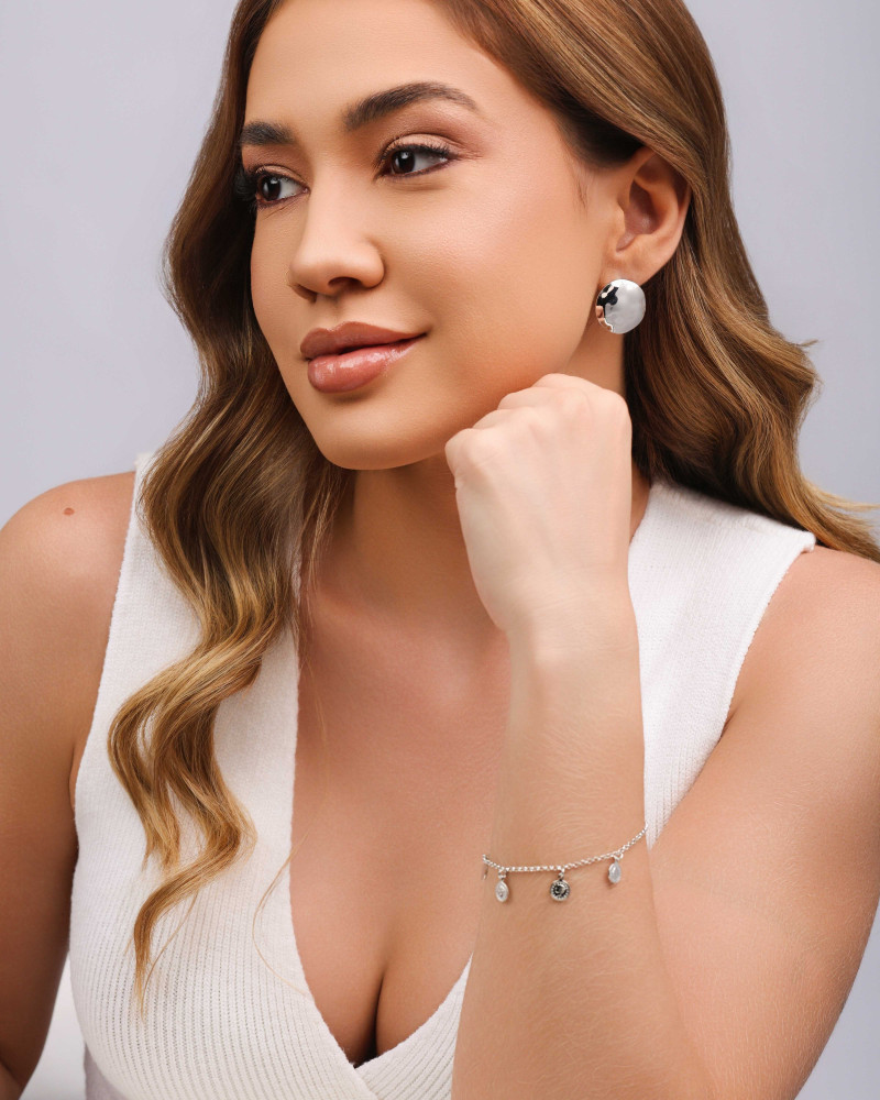 Pulseira Elos Medalhas Lira Ródio Branco