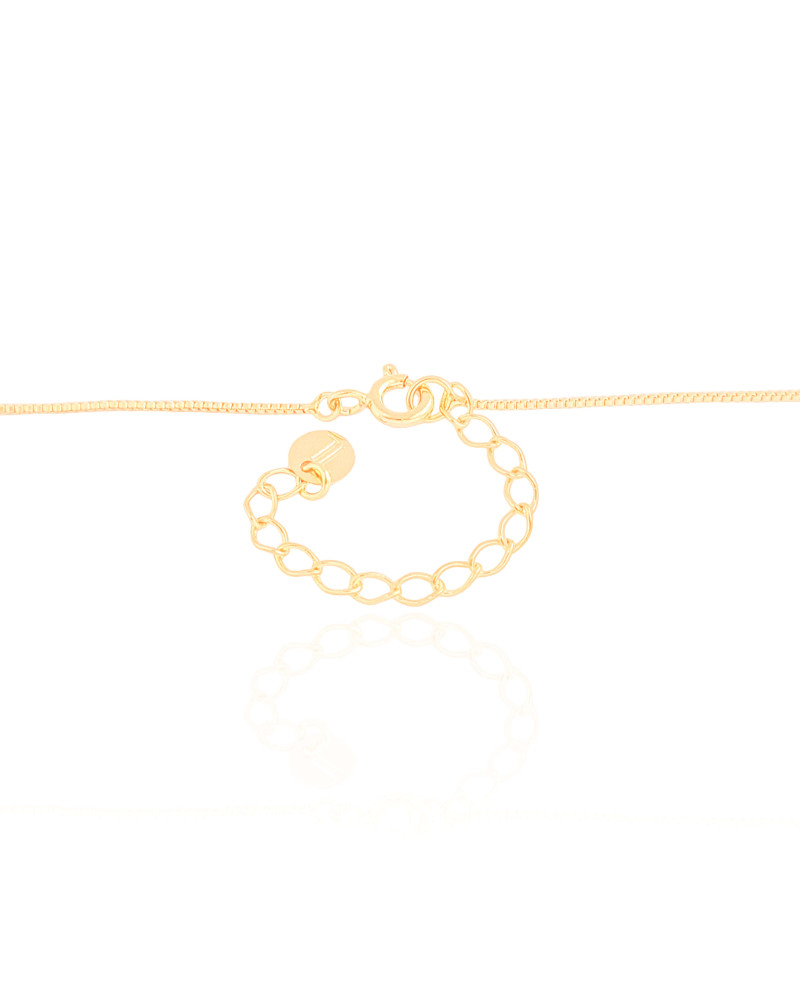 Gargantilha Veneziana Coração Cravejado Cristal Banhado a Ouro 18K - 40 cm