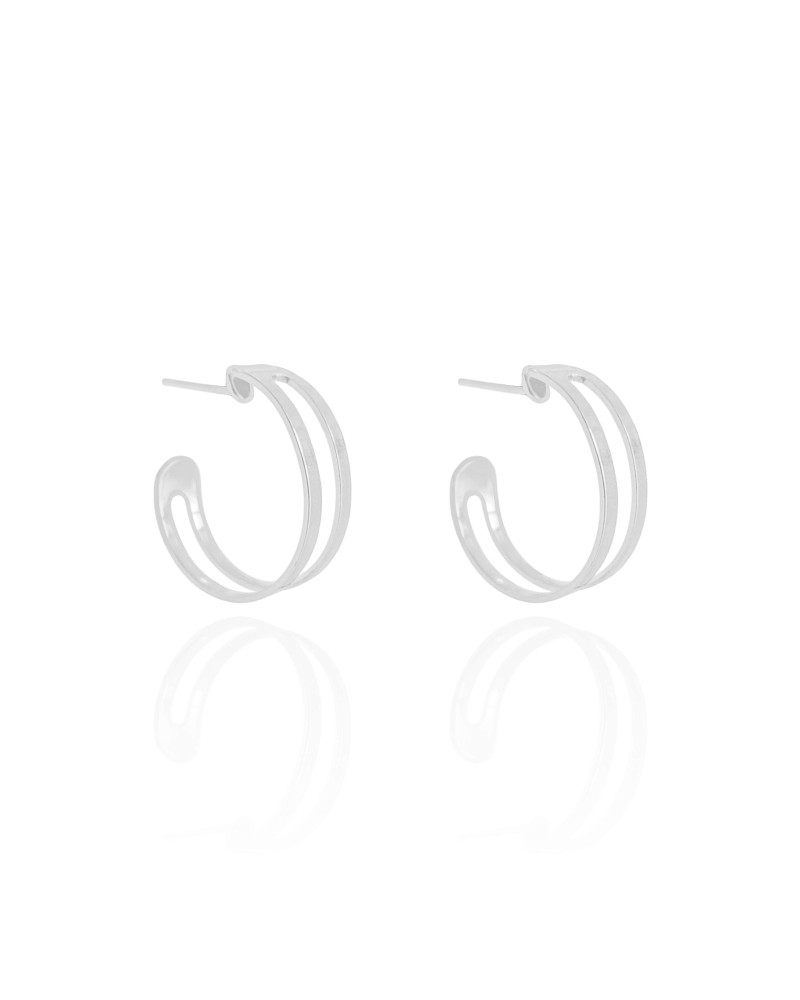 Brinco Argola Vazada Lisa 2.0 cm Ródio Branco